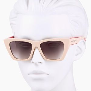 Alexander McQueen Signature 54MM Cat Eye Sunglasses Like New Shiny Solid Pink